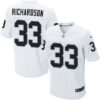 Men’s Oakland Raiders #33 Trent Richardson White Road NFL Nike Elite Jersey