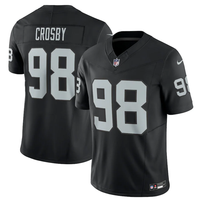 Men’s Las Vegas Raiders #98 Maxx Crosby Black 2023 F.U.S.E Vapor Untouchable Stitched Football Jersey