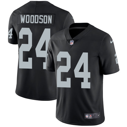 Nike Oakland Raiders #24 Charles Woodson Black Team Color Men’s Stitched NFL Vapor Untouchable Limited Jersey