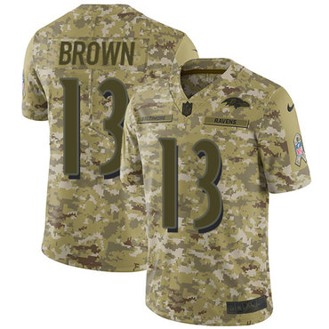 Nike Ravens #13 John Brown Camo Men’s Stitched NFL Limited 2018 Salute To Service Jersey