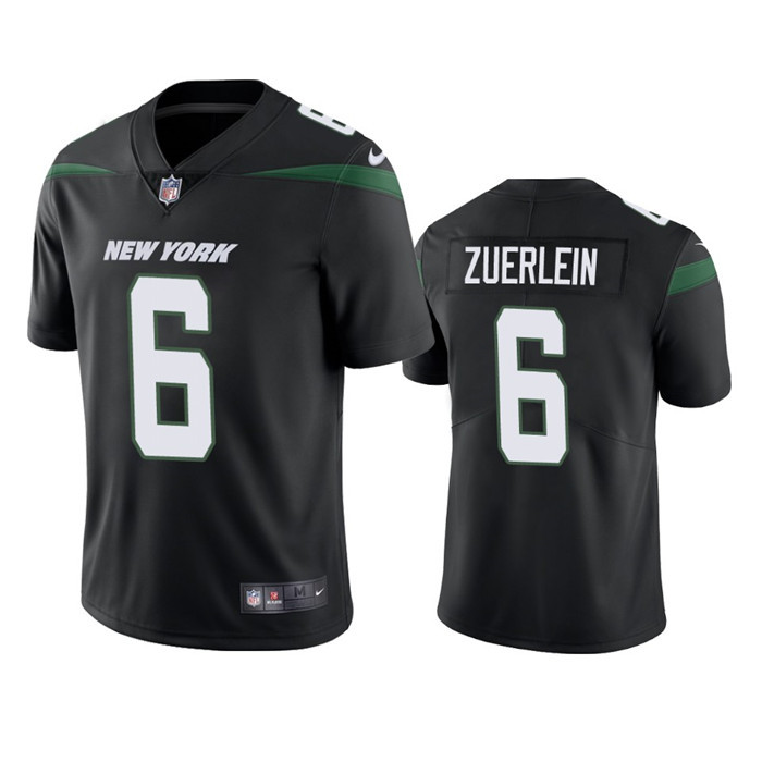 Men’s New York Jets #6 Greg Zuerlein Black Vapor Untouchable Limited Stitched Jersey