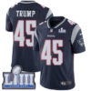 #45 Limited Donald Trump Navy Blue Nike NFL Home Youth Jersey New England Patriots Vapor Untouchable Super Bowl LIII Bound