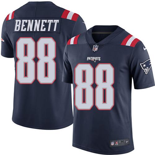 Nike Patriots #88 Martellus Bennett Navy Blue Men’s Stitched NFL Limited Rush Jersey