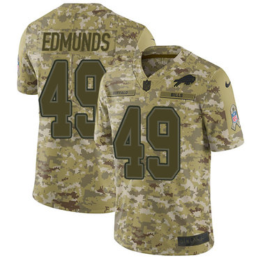 Nike Bills #49 Tremaine Edmunds Camo Men’s Stitched NFL Limited 2018 Salute To Service Jersey