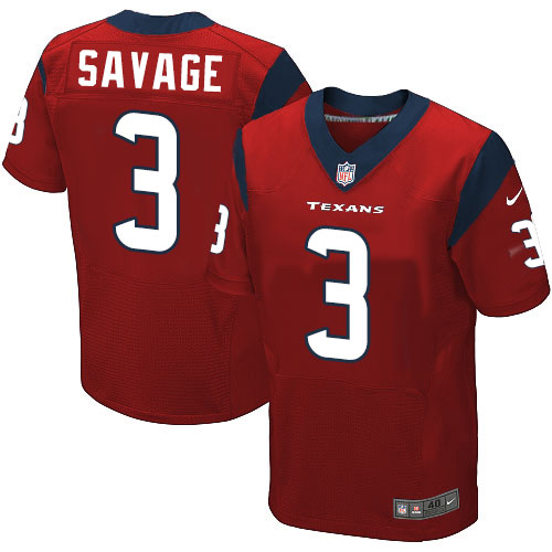 Nike Texans #3 Tom Savage Red Alternate Men’s Stitched NFL Elite Jersey