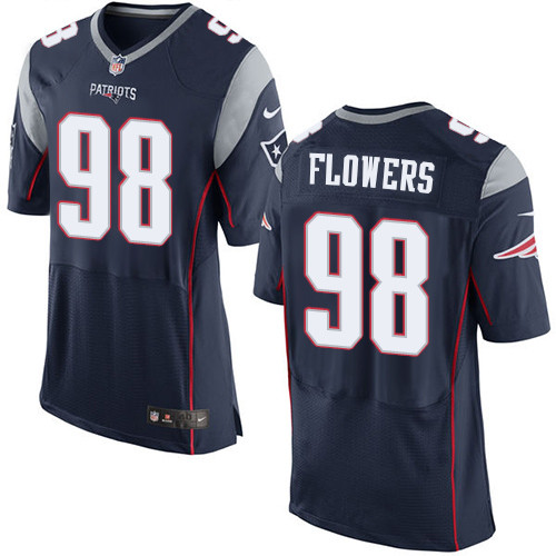 Nike New England Patriots #98 Trey Flowers Navy Blue Team Color Men’s Stitched NFL Elite Jersey