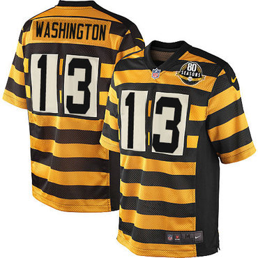 Nike Pittsburgh Steelers #13 James Washington Yellow Black Alternate Men’s Stitched NFL 80TH Throwback Elite Jersey