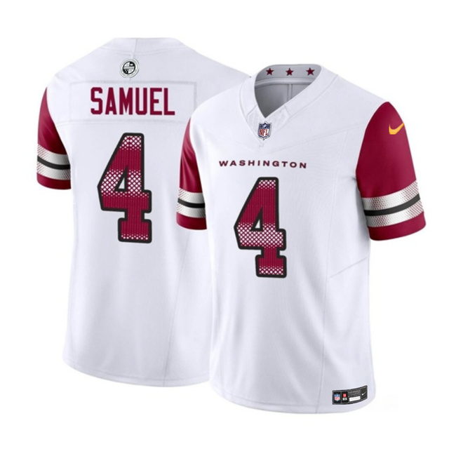 Men’s Washington Commanders #4 Curtis Samuel White 2023 F.U.S.E. Vapor Limited Football Stitched Jersey
