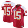 Men’s Kansas City Chiefs #15 Patrick Mahomes Red White 2024 F.U.S.E. Super Bowl LVIII Patch Vapor Untouchable Limited Football Stitched Jersey