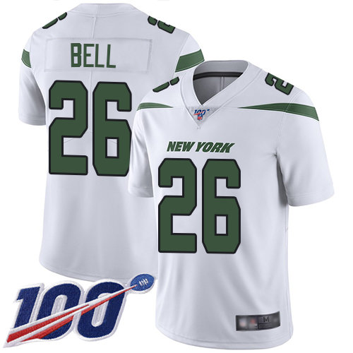 Jets #26 Le’Veon Bell White Men’s Stitched Football 100th Season Vapor Limited Jersey