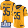 #35 Limited C.J. Anderson Gold Nike NFL Men’s Jersey Los Angeles Rams Rush Vapor Untouchable Super Bowl LIII Bound