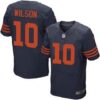 Men’s Chicago Bears #10 Marquess Wilson Navy Blue With Orange Alternate NFL Nike Elite Jersey