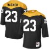 Men’s Pittsburgh Steelers #23 Mike Wagner Black Retired Player 1967 Home Throwback NFL Jersey