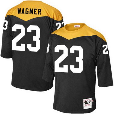 Men’s Pittsburgh Steelers #23 Mike Wagner Black Retired Player 1967 Home Throwback NFL Jersey