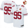 Men’s San Francisco 49ers #95 Tank Carradine White 70th Anniversary Patch Stitched NFL Nike Elite Jersey