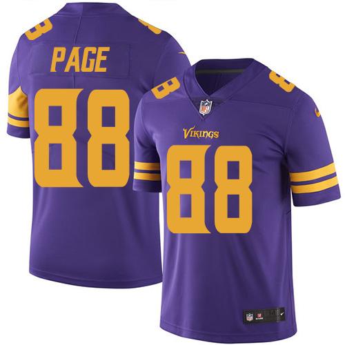 Nike Vikings #88 Alan Page Purple Men’s Stitched NFL Limited Rush Jersey