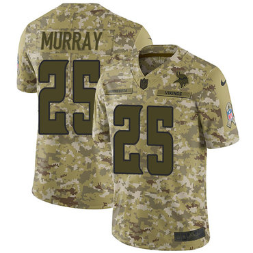 Nike Vikings #25 Latavius Murray Camo Men’s Stitched NFL Limited 2018 Salute To Service Jersey