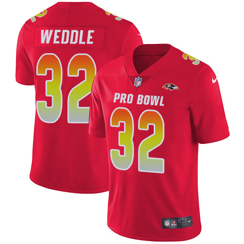 Nike Baltimore Ravens #32 Eric Weddle Red Men’s Stitched NFL Limited AFC 2019 Pro Bowl Jersey