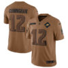 Men’s Philadelphia Eagles #12 Randall Cunningham 2023 Brown Salute To Service Limited Football Stitched Jersey