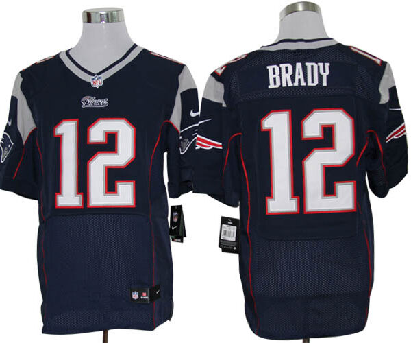 Size 60 4XL-Tom Brady New England Patriots #12 Blue Stitched Nike Elite NFL Jerseys