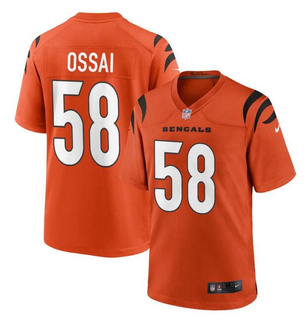 Men’s Cincinnati Bengals #58 Joseph Ossai Orange Football Stitched Game Jersey