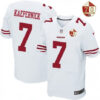 Men’s San Francisco 49ers #7 Colin Kaepernick White 70th Anniversary Patch Stitched NFL Nike Elite Jersey
