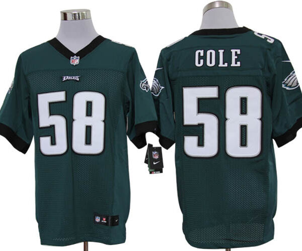 Size 60 4XL-Trent Cole Philadelphia Eagles #58 Green Stitched Nike Elite NFL Jerseys