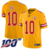 Chiefs #10 Tyreek Hill Gold Men’s Stitched Football Limited Inverted Legend 100th Season Jersey