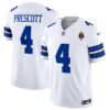 Men’s Dallas Cowboys #4 Dak Prescott White 2023 F.U.S.E. With Walter Payton Patch Vapor Limited Football Stitched Jersey