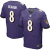 Men’s Baltimore Ravens #8 Matt Schaub Purple Team Color NFL Nike Elite Jersey