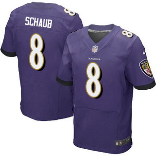Men’s Baltimore Ravens #8 Matt Schaub Purple Team Color NFL Nike Elite Jersey