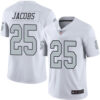 Raiders #25 Josh Jacobs White Men’s Stitched Football Limited Rush Jersey