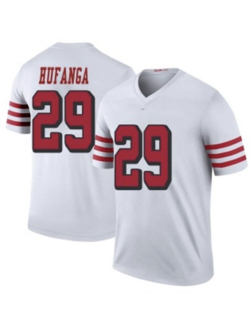 Men’s San Francisco 49ers #29 Talanoa Hufanga White Stitched Jersey