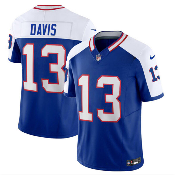 Men’s Buffalo Bills #13 Gabe Davis Blue White 2023 F.U.S.E. Throwback Vapor Untouchable Limited Football Stitched Jersey