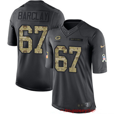 Men’s Green Bay Packers #67 Don Barclay Black Anthracite 2016 Salute To Service Stitched NFL Nike Limited Jersey