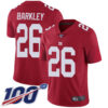 Giants #26 Saquon Barkley Red Alternate Men’s Stitched Football 100th Season Vapor Limited Jersey