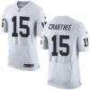 Men’s Oakland Raiders #15 Michael Crabtree White Road 2015 NFL Nike Elite Jersey