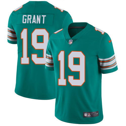 Nike Miami Dolphins #19 Jakeem Grant Aqua Green Alternate Men’s Stitched NFL Vapor Untouchable Limited Jersey