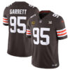 Men’s Cleveland Browns #95 Myles Garrett Brown 2023 F.U.S.E. With 4-Star C Patch And Jim Brown Memorial Patch Vapor Untouchable Limited Football Stitched Jersey