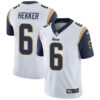 Nike Los Angeles Rams #6 Johnny Hekker White Men’s Stitched NFL Vapor Untouchable Limited Jersey
