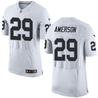 Men’s Oakland Raiders #29 David Amerson White Road 2015 NFL Nike Elite Jersey