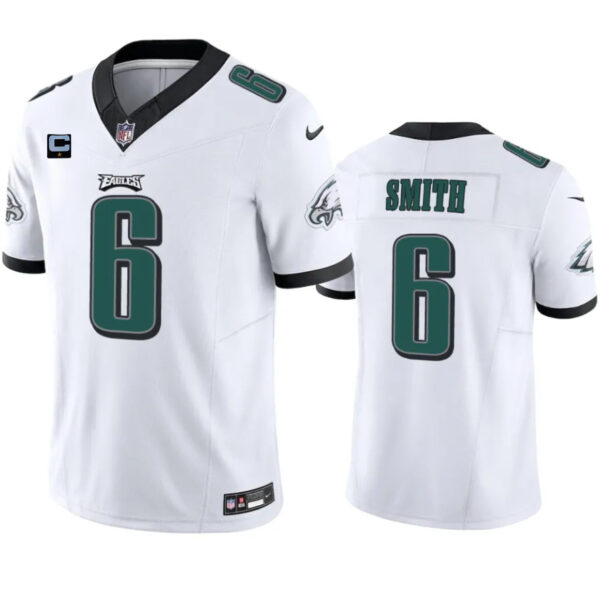 Men’s Philadelphia Eagles #6 DeVonta Smith White 2023 F.U.S.E. With 1-Star C Patch Vapor Vapor Untouchable Limited Football Stitched Jersey