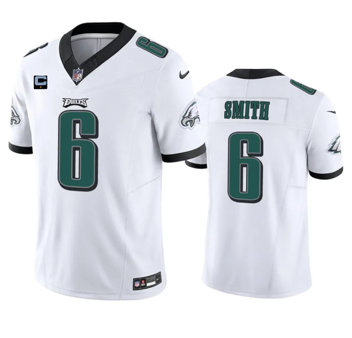 Men’s Philadelphia Eagles #6 DeVonta Smith White 2023 F.U.S.E. With 1-Star C Patch Vapor Vapor Untouchable Limited Football Stitched Jersey
