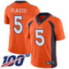 Broncos #5 Joe Flacco Orange Team Color Men’s Stitched Football 100th Season Vapor Limited Jersey