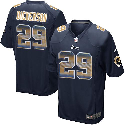 Nike Rams #29 Eric Dickerson Navy Blue Team Color Men’s Stitched NFL Limited Strobe Jersey