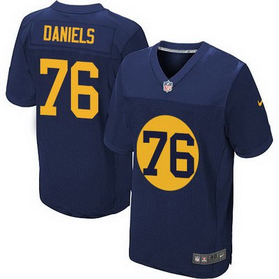 Men’s Green Bay Packers #76 Mike Daniels Navy Blue Alternate NFL Nike Elite Jersey