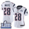 Women’s New England Patriots #28 James White White Nike NFL Road Vapor Untouchable Super Bowl LIII Bound Limited Jersey