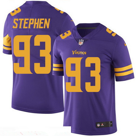 Men’s Minnesota Vikings #93 Shamar Stephen Purple 2016 Color Rush Stitched NFL Nike Limited Jersey