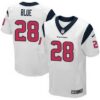 Men’s Houston Texans #28 Alfred Blue White Road NFL Nike Elite Jersey