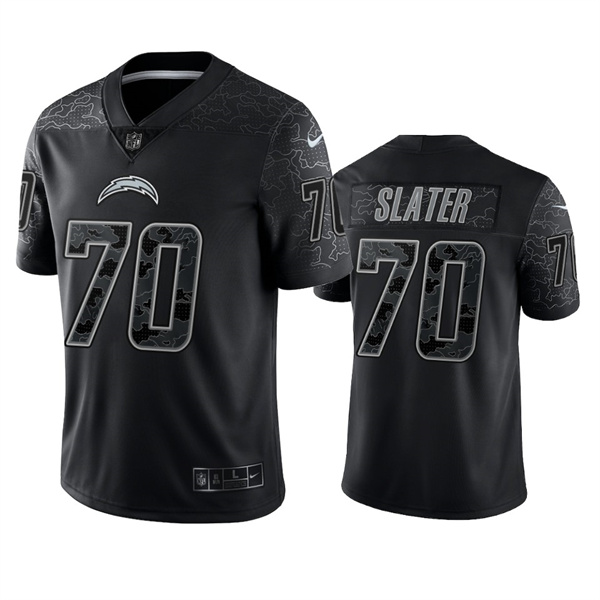 Men’s Los Angeles Chargers #70 Rashawn Slater Black Reflective Limited Stitched Football Jersey